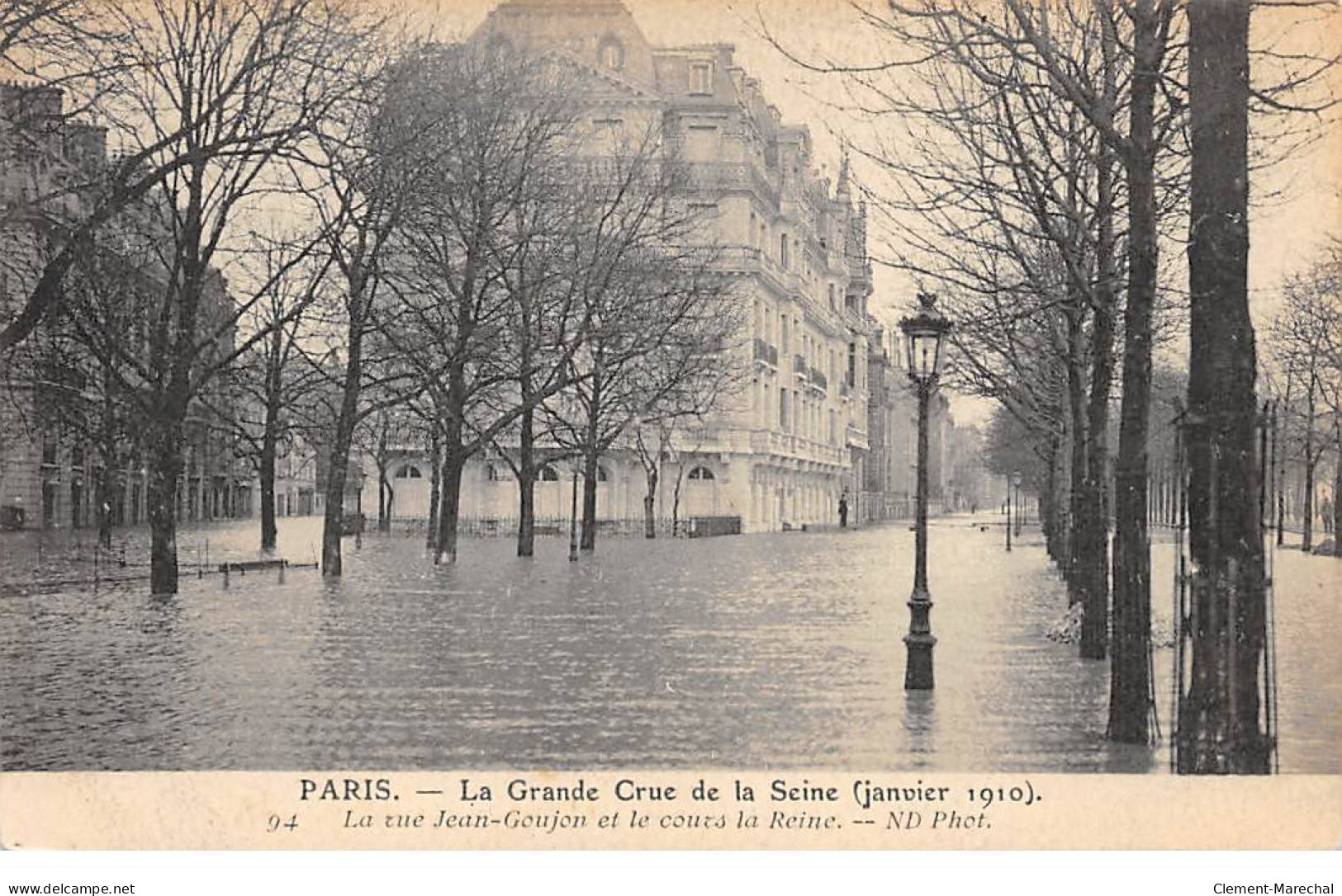 PARIS - La Grande Crue De La Seine 1910 - La Rue Jean Goujon Et Le Cours La Reine - Très Bon état - Paris Flood, 1910