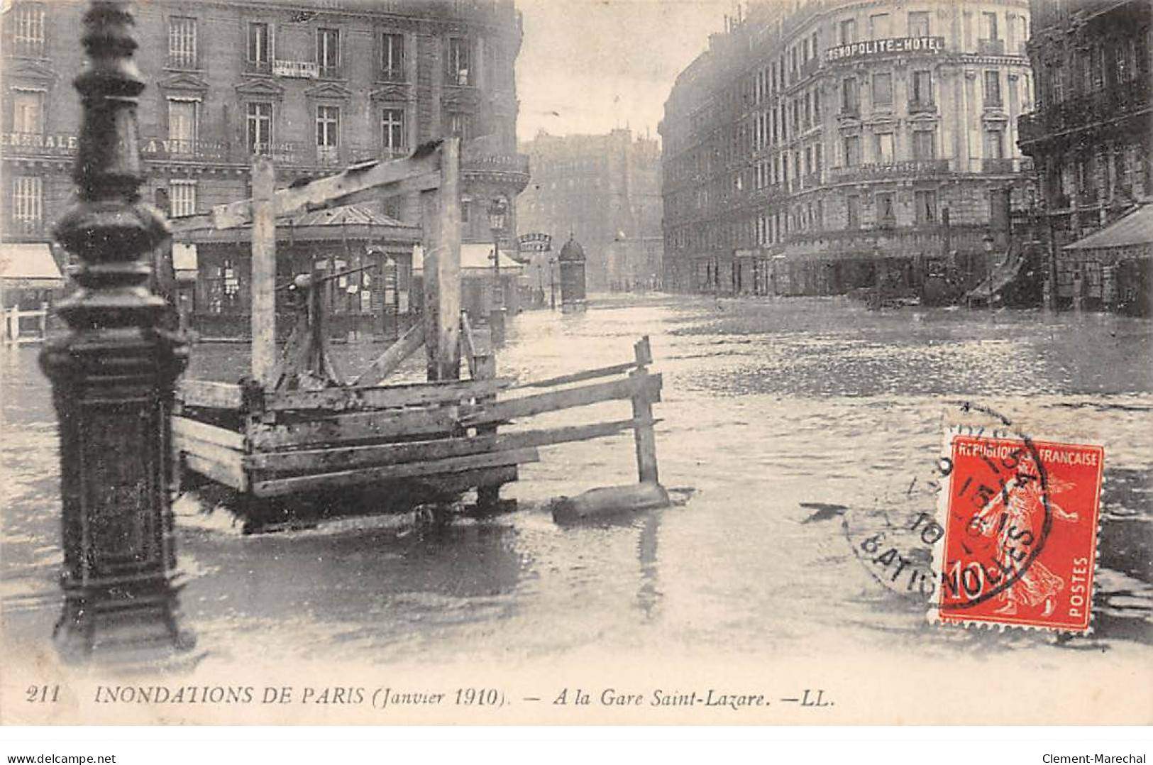 PARIS - Inondations De Paris 1910 - A La Gare Saint Lazare - Très Bon état - Inondations De 1910