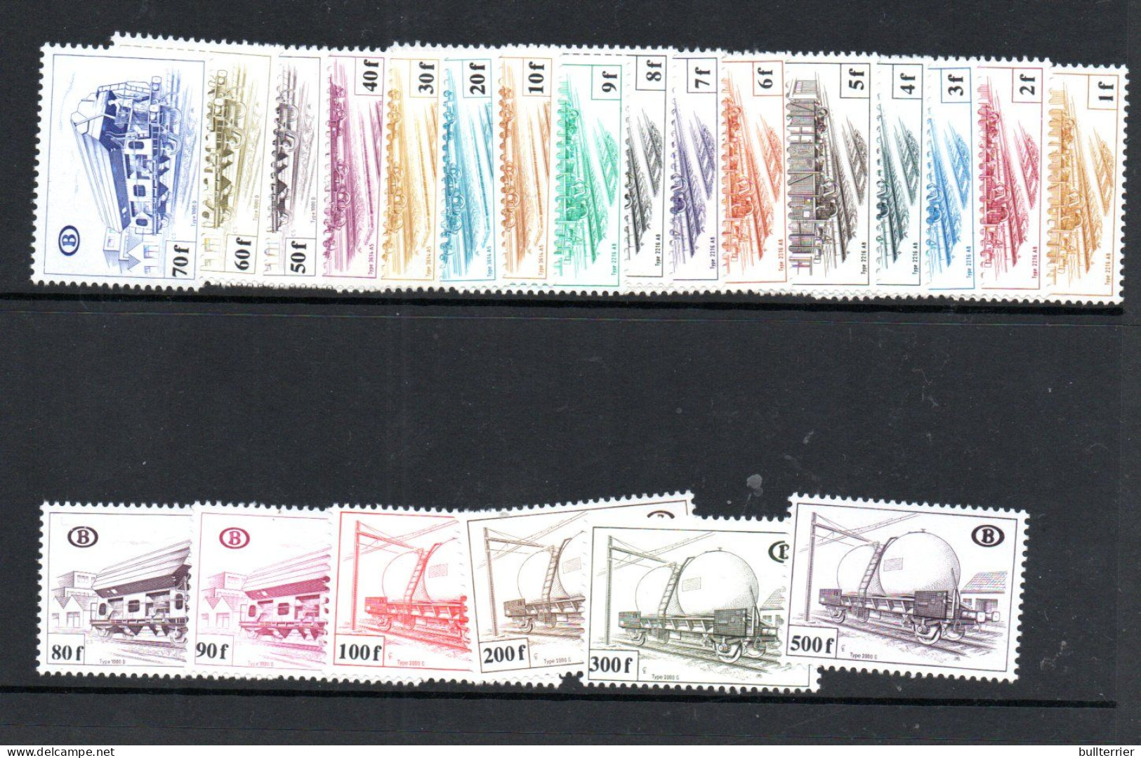 BELGIUM - 1980 - Railway Parcel Set Of 22 MNH, Sg CAT £144 - Mint