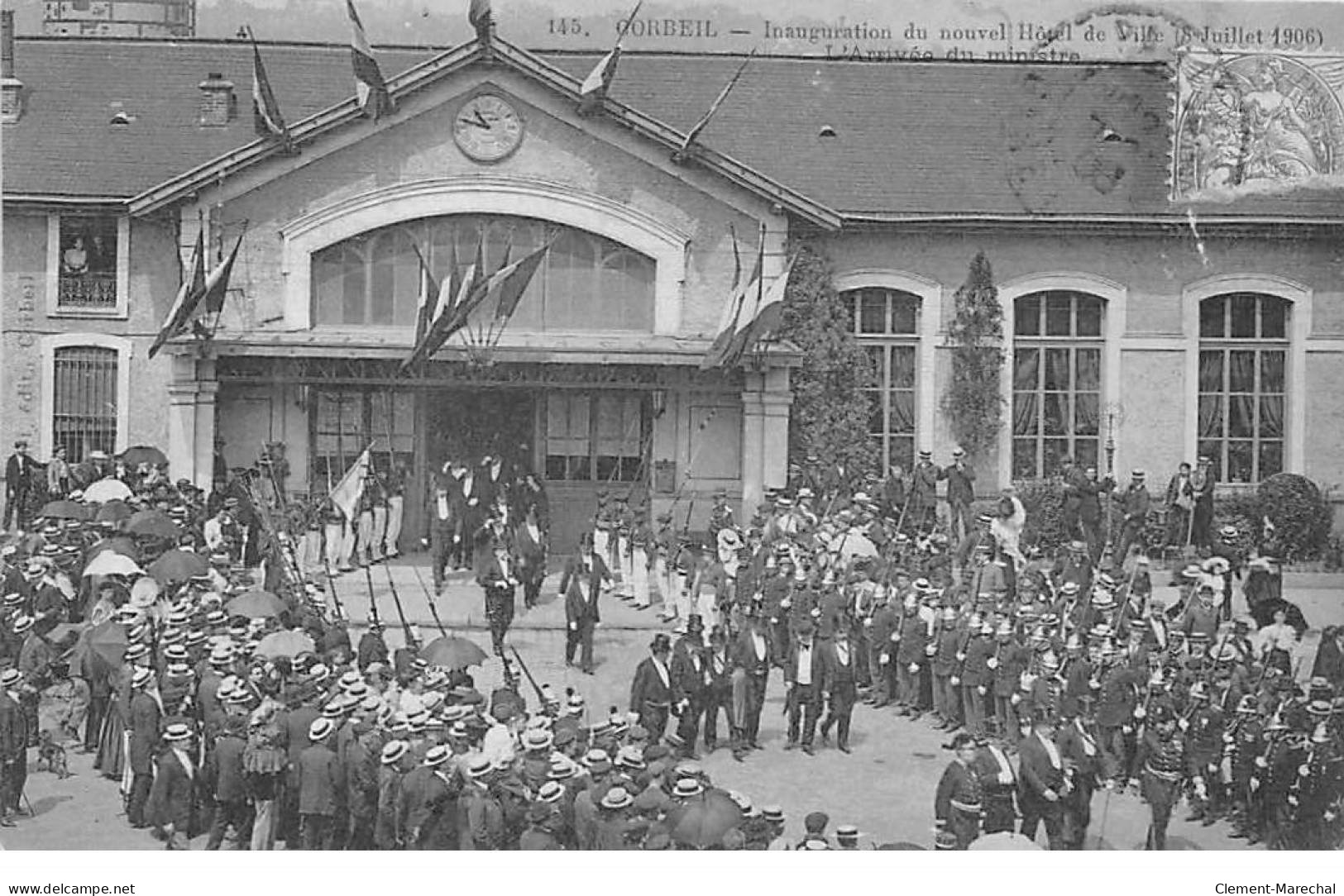 CORBEIL - Inauguration Du Nouvel Hôtel De Ville - Juillet 1906 - L'Arrivée Du Ministre - Très Bon état - Corbeil Essonnes