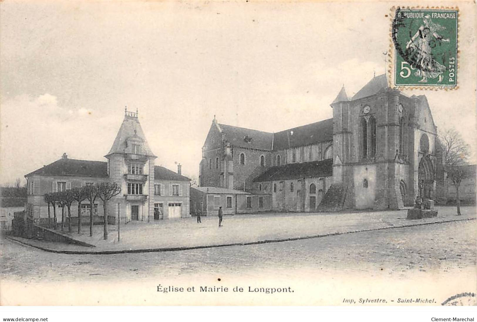 Eglise Et Mairie De LONGPONT - Très Bon état - Sonstige & Ohne Zuordnung