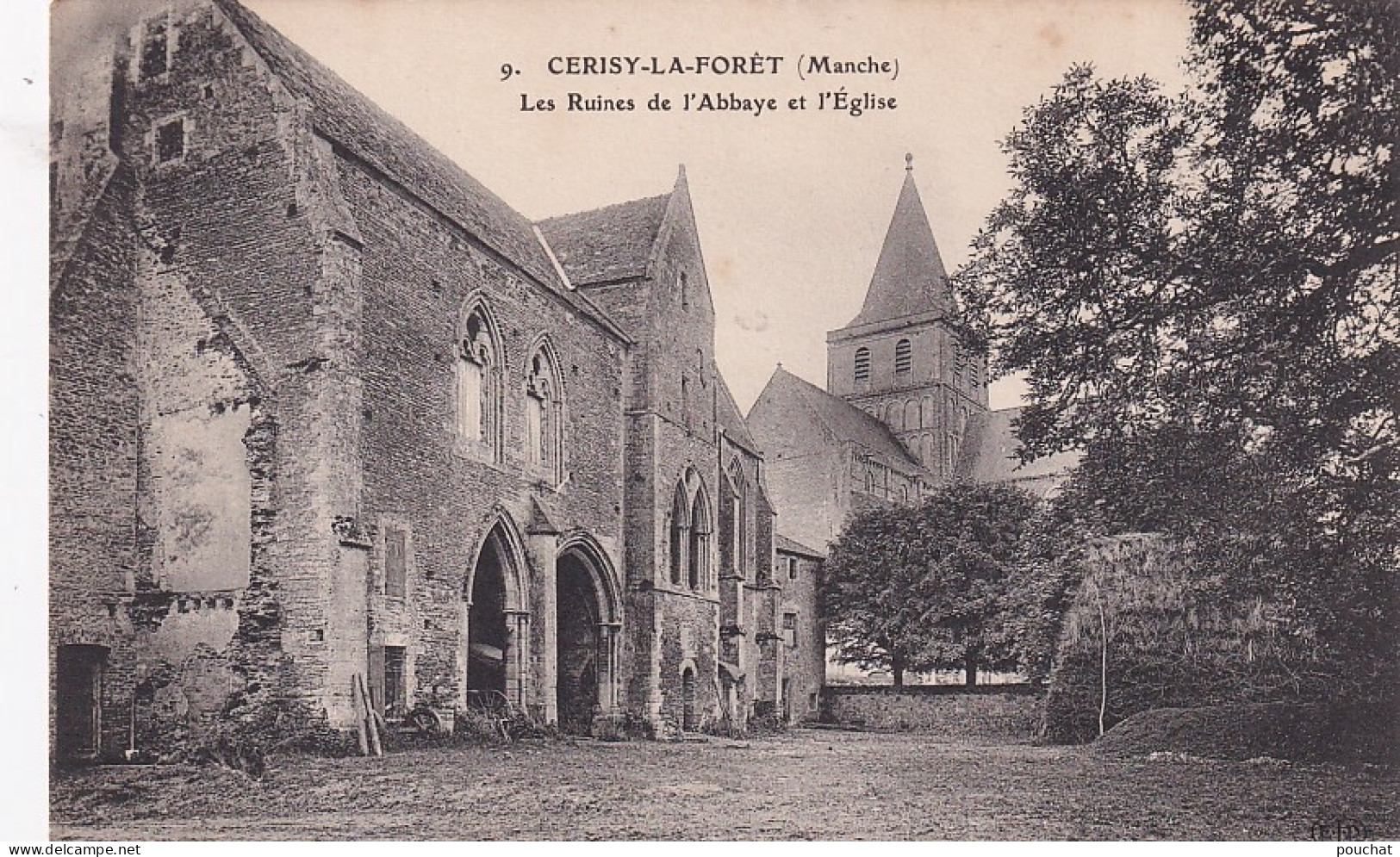 VE Nw-(50) CERISY LA FORET - LES RUINES DE L'ABBAYE ET L'EGLISE  - Other & Unclassified