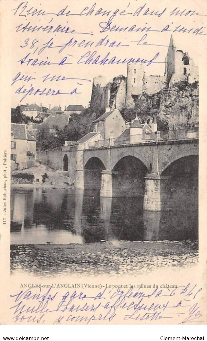 ANGLES SUR L'ANGLAIN - Le Pont Et Les Ruines Du Château - Très Bon état - Autres & Non Classés