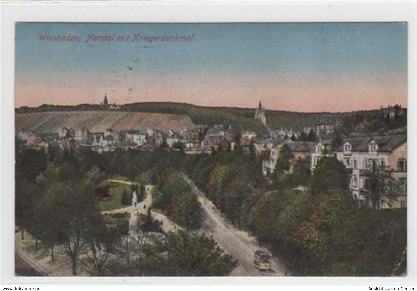 39092006 - Wiesbaden. Nerotal Kriegerdenkmal. Feldpost, Stempel Von 1922. Ecken Mit Albumabdruecken, Leichte Stempelspu - Wiesbaden