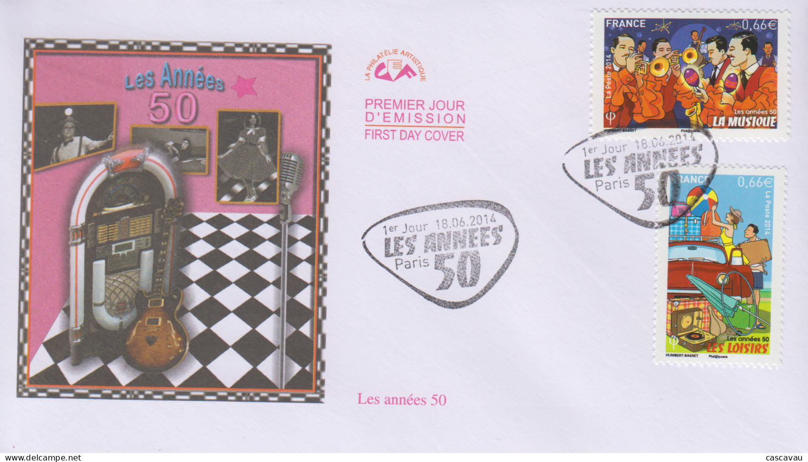 Enveloppe   FDC  1er   Jour    FRANCE    Les  Années  50      PARIS     2014 - 2010-2019