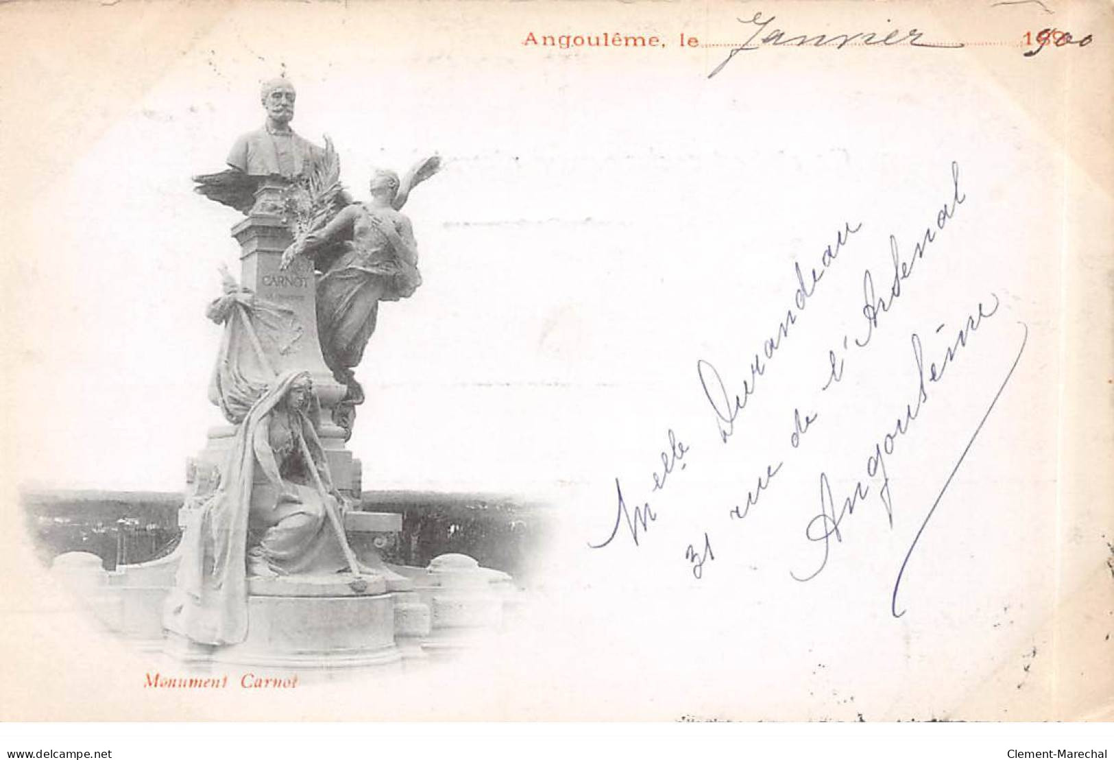 ANGOULEME - Monument Carnot - Très Bon état - Angouleme