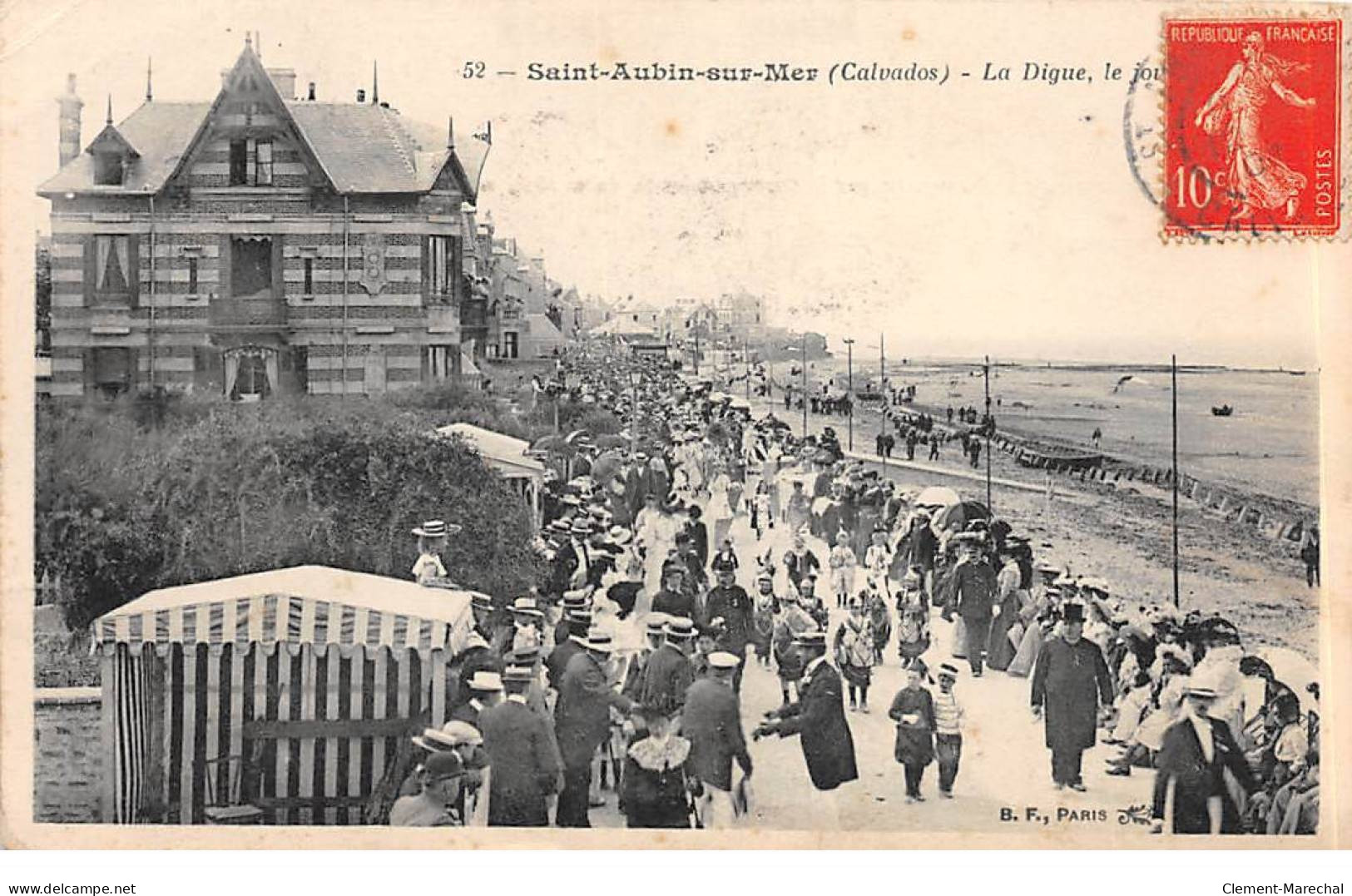 SAINT AUBIN SUR MER - La Digue - La Foule - état - Saint Aubin