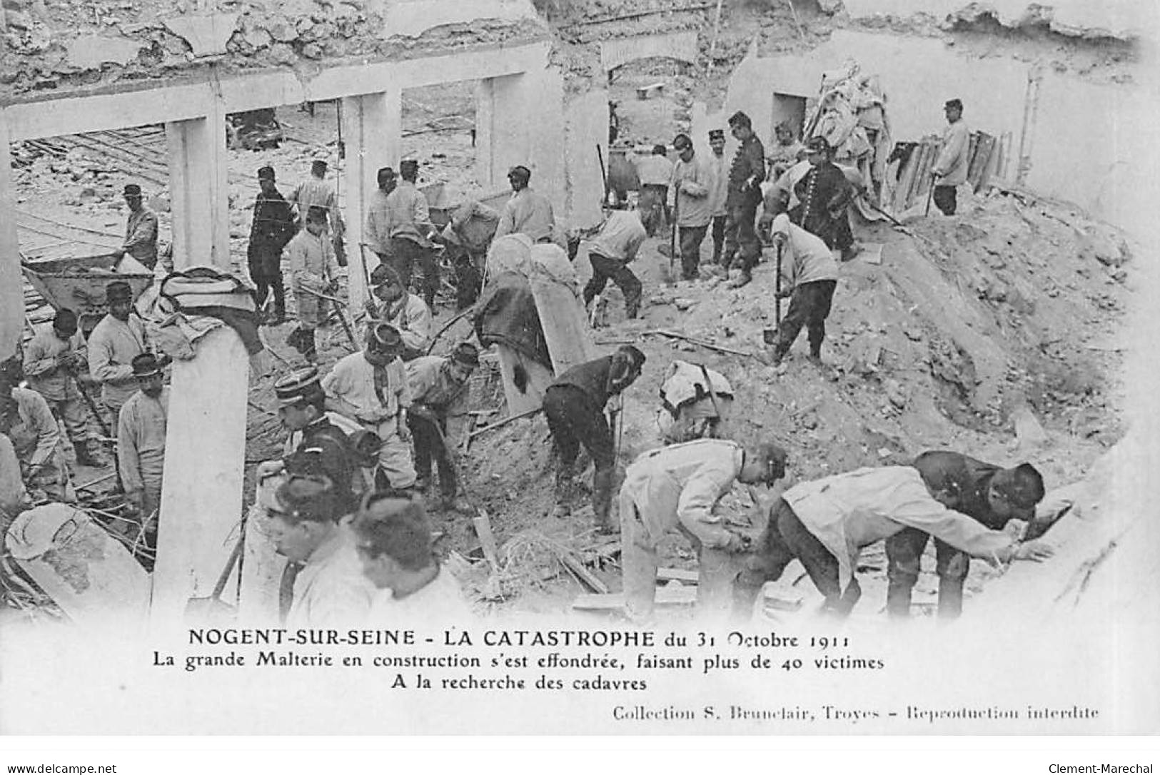 NOGENT SUR SEINE - La Catastrophe Du 31 Octobre 1911 - La Grande Malterie S'est Effondrée - Très Bon état - Nogent-sur-Seine