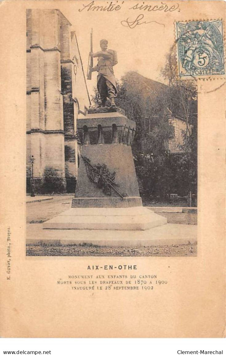 AIX EN OTHE - Monument Aux Morts - Très Bon état - Sonstige & Ohne Zuordnung