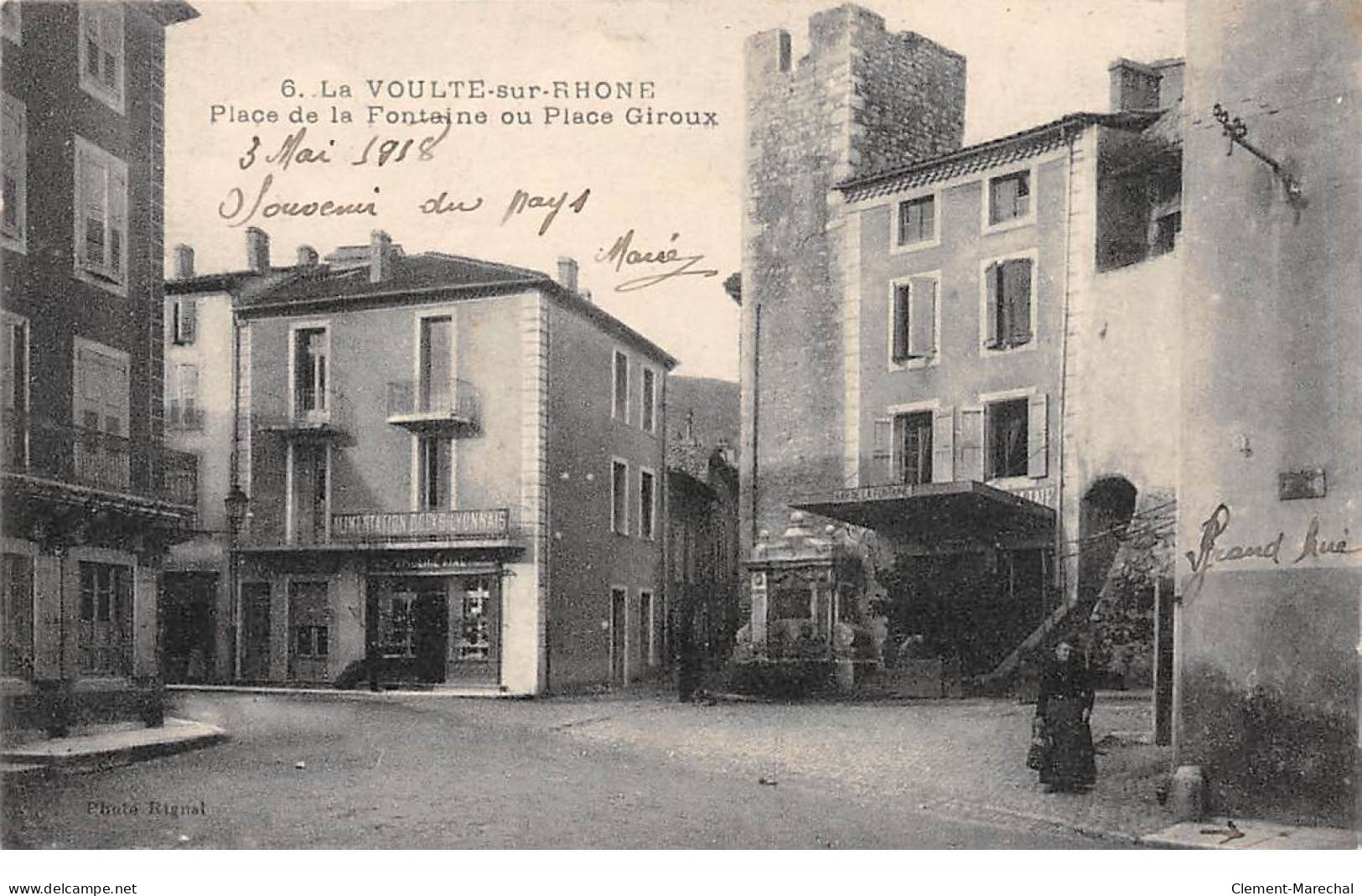 LA VOULTE SUR RHONE - Place De La Fontaine Ou Place Giroux - Très Bon état - La Voulte-sur-Rhône