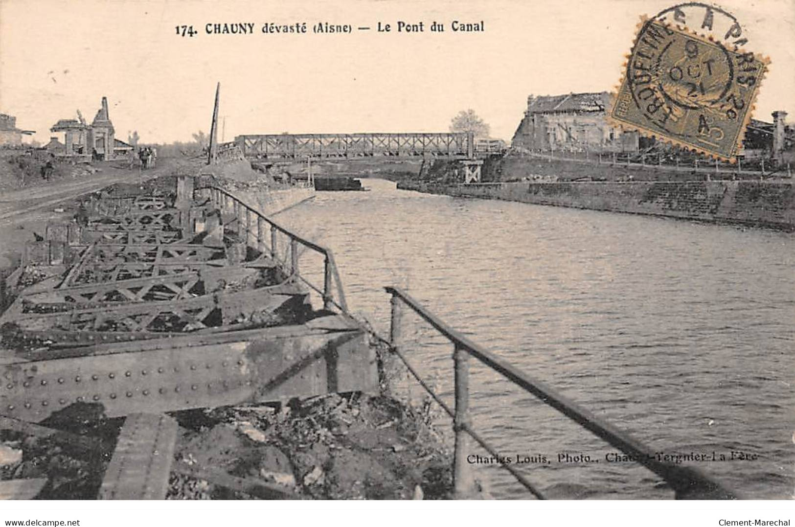 CHAUNY Dévasté - Le Pont Du Canal - Très Bon état - Chauny