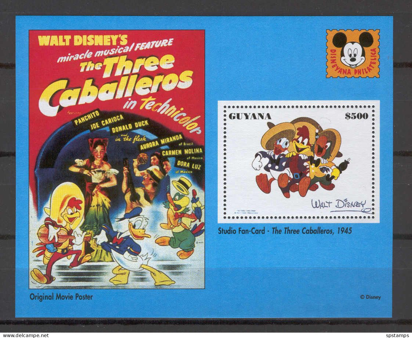 Disney Guyana 1993 The Three Caballeros MS MNH - Disney