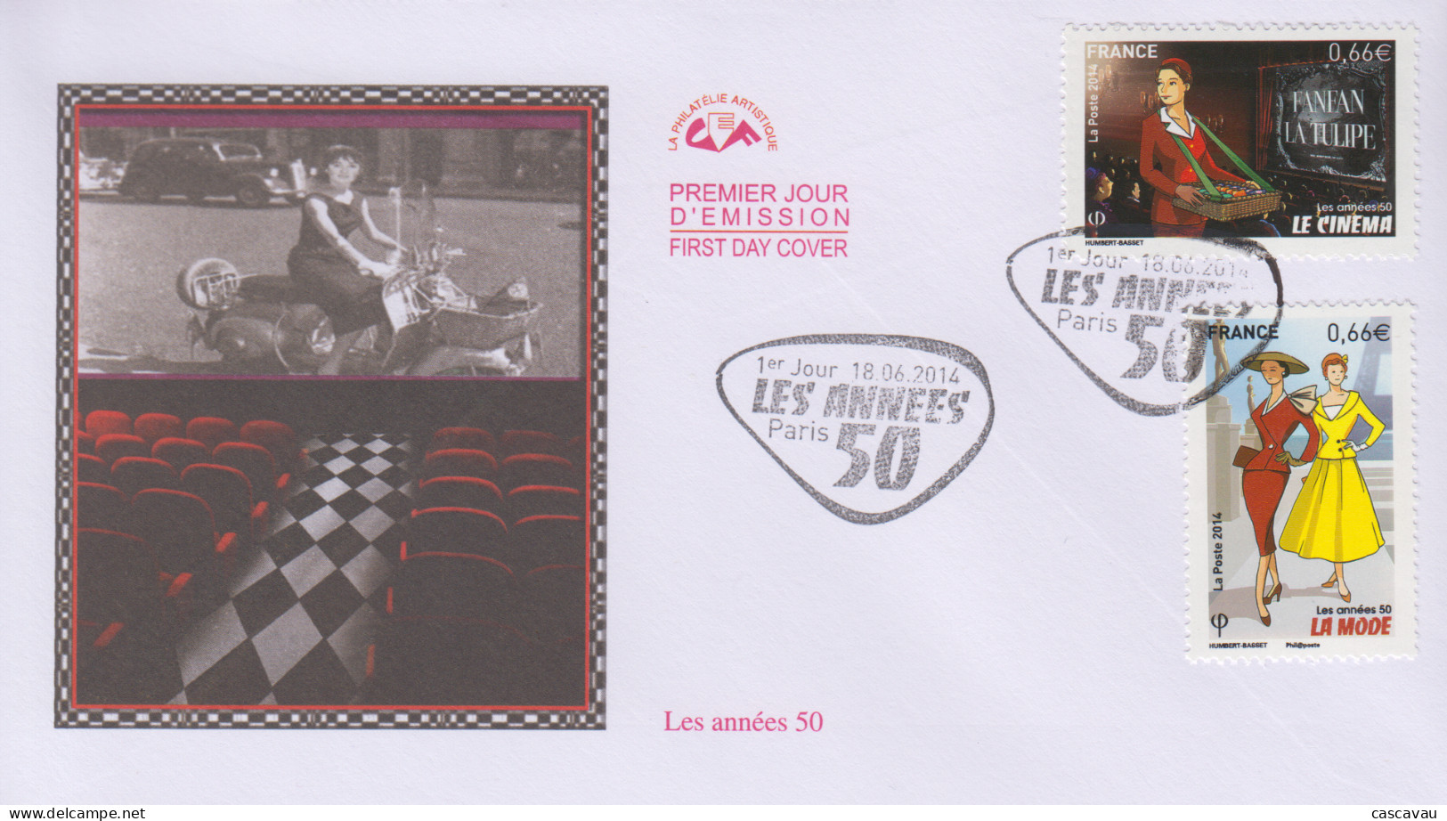 Enveloppe   FDC  1er   Jour    FRANCE    Les  Années  50      PARIS     2014 - 2010-2019