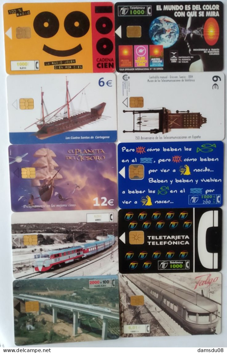 Lot De 10 Cartes Téléphoniques Espagne - Basisausgaben