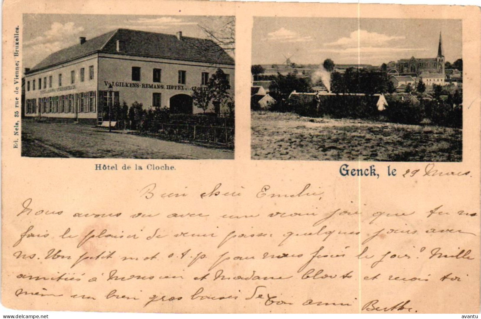 GENK / HOTEL DE LA CLOCHE  1899  PRECURSEUR - Genk