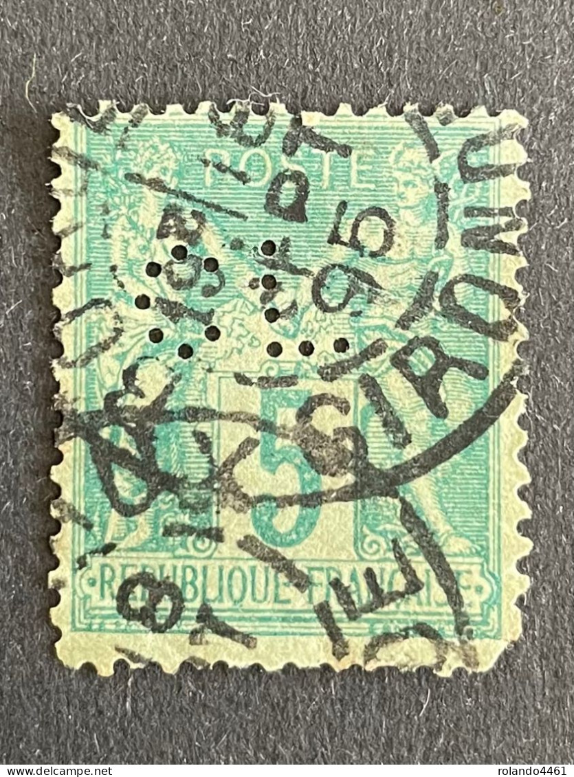 FRANCE C N°75 Sage CL 193 Indice 2 Perforé Perforés Perfins Perfin - Otros & Sin Clasificación