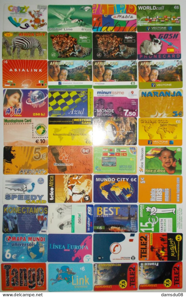 Lot De 40 Cartes Prépayées Monde - Collections