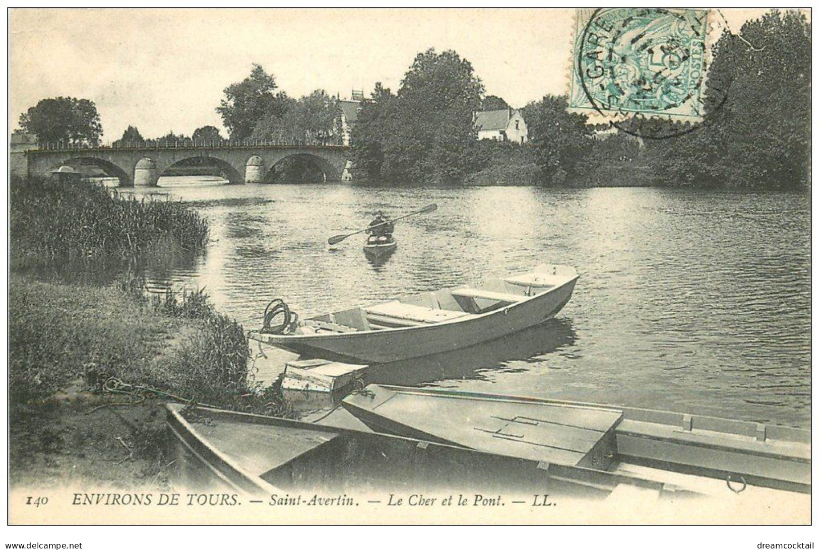 37 SAINT-AVERTIN. Canoétiste Sur Le Cher 1909 - Saint-Avertin