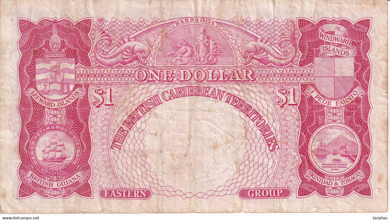 BILLETE DE BRITISH CARIBBEAN DE 1 DOLLAR DEL AÑO 1964 (BANKNOTE) - Ostkaribik