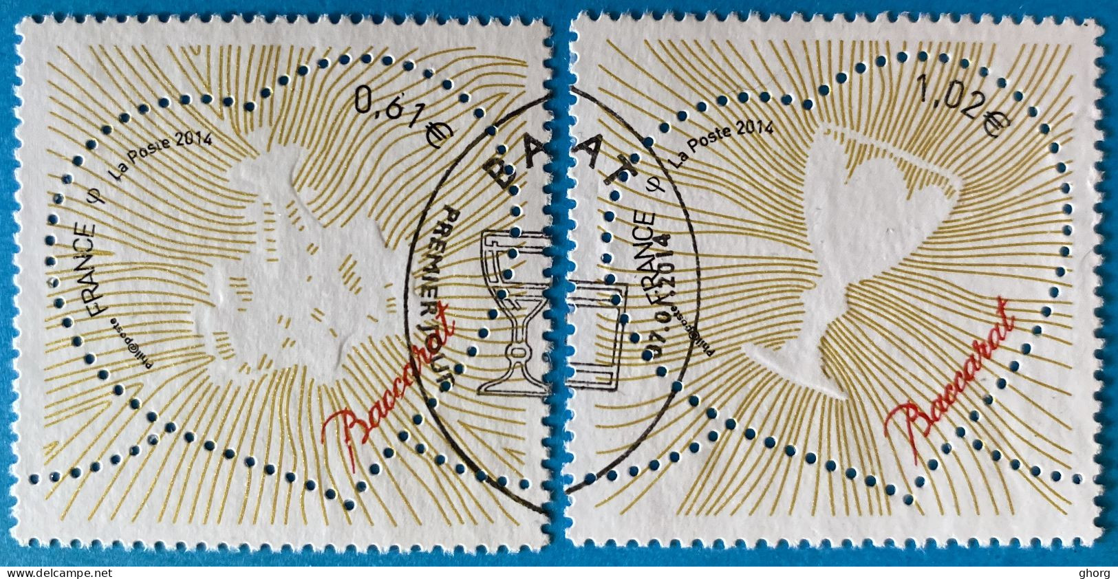 France 2014  : Saint Valentin, Coeur Baccarat N° 4832 à 4833 Oblitéré - Used Stamps