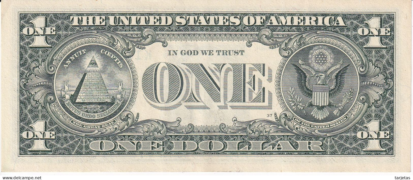 BILLETE DE ESTADOS UNIDOS DE 1 DOLLAR DEL AÑO 2009 LETRA K - DALLAS  (BANK NOTE) - Biljetten Van De  Federal Reserve (1928-...)
