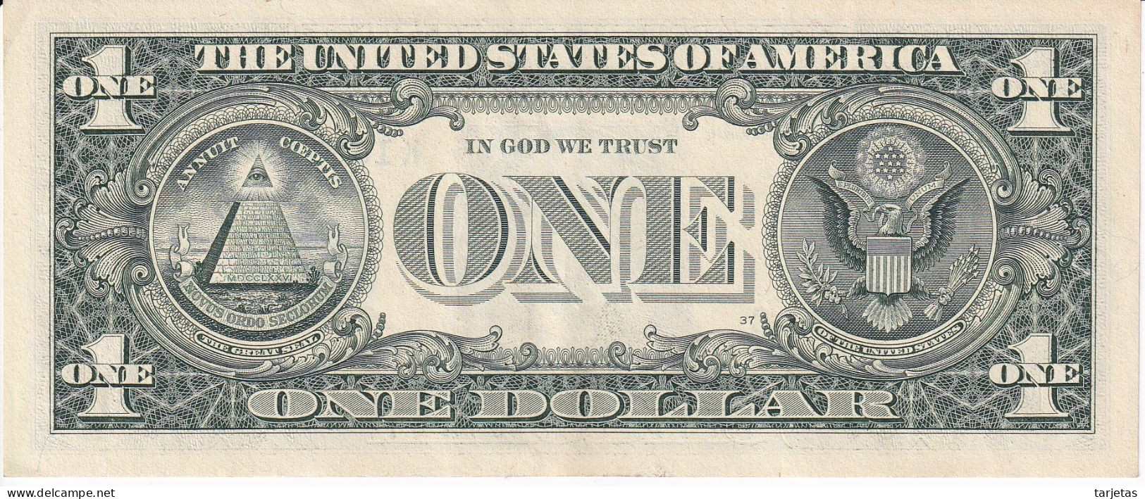 BILLETE DE ESTADOS UNIDOS DE 1 DOLLAR DEL AÑO 2009 LETRA K - DALLAS  (BANK NOTE) - Bilglietti Della Riserva Federale (1928-...)