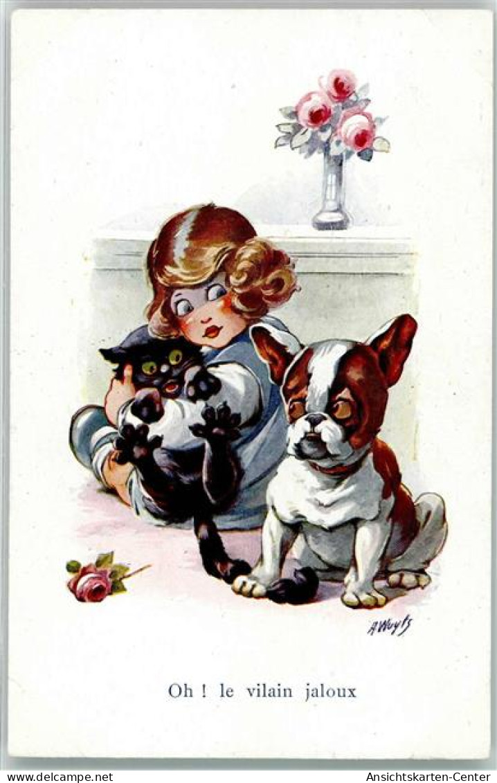 10665806 - Hund  Sign. Wuyts A.  Entre Chien Et Chat   Verlag A. Noyer Serie 159 - Chats