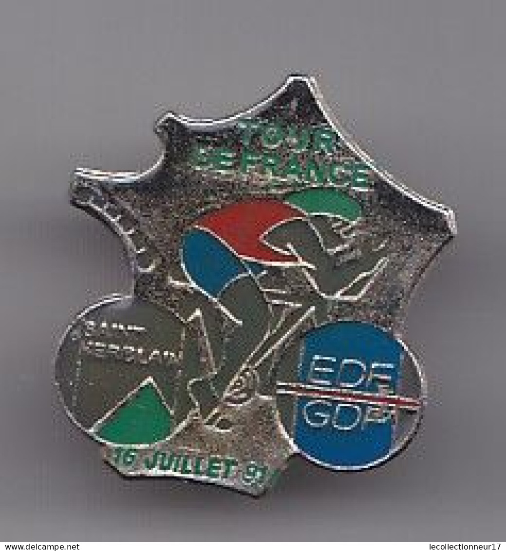 Pin's Juillet 91 Tour De France EDF GDF Saint Herblain Vélo Cyclisme Carte De France Réf 4518 - Cycling