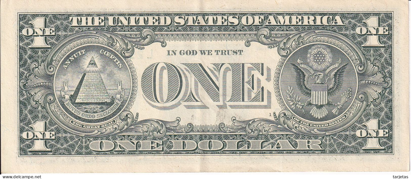 BILLETE DE ESTADOS UNIDOS DE 1 DOLLAR DEL AÑO 2009 LETRA L - SAN FRANCISCO  (BANK NOTE) - Billetes De La Reserva Federal (1928-...)