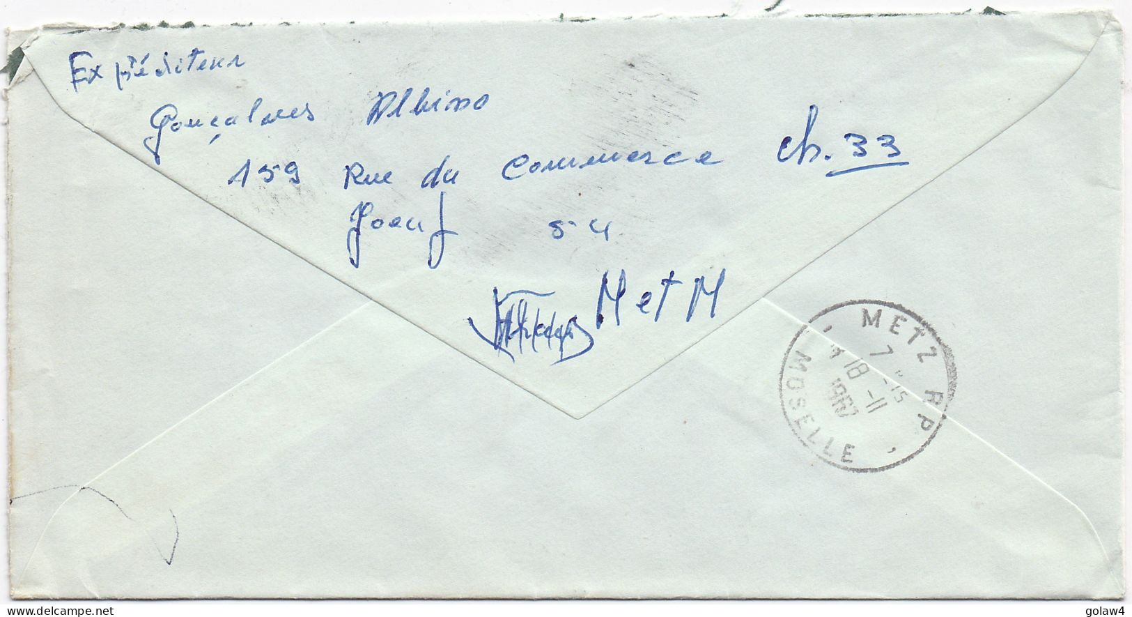 36909# LETTRE VIGNETTE TUBERCULOSE FRANCHISE POSTALE RECOMMANDE EMA 54 JOEUF MEURTHE ET MOSELLE 1967 Pour METZ MOSELLE - EMA ( Maquina De Huellas A Franquear)