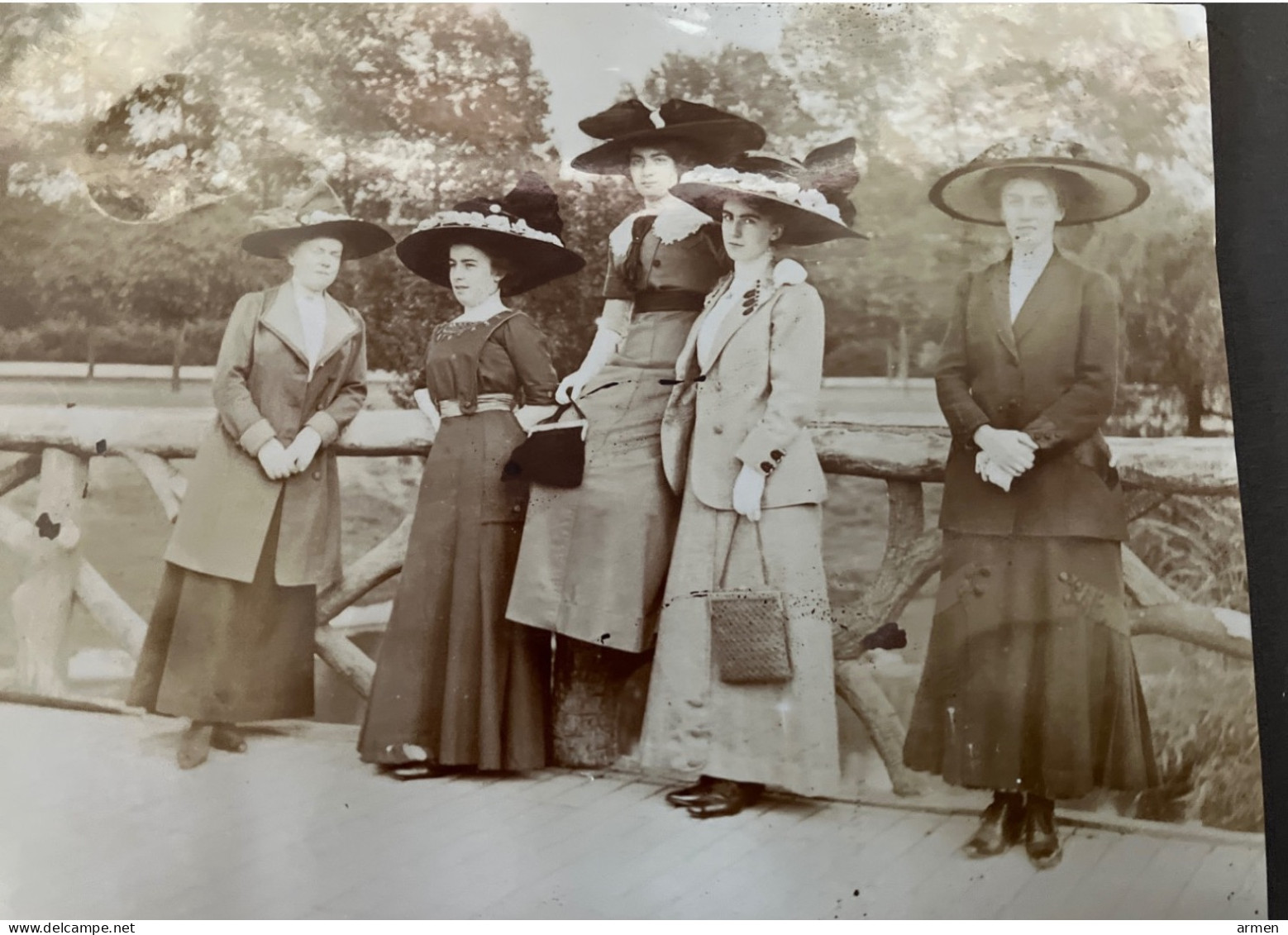 Réal Photo 1912 Belgique Bruxelles Woluwe - 5 Femmes  Avec Chapeaux - Old (before 1900)