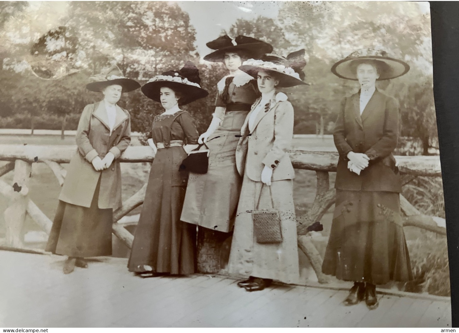 Réal Photo 1912 Belgique Bruxelles Woluwe - 5 Femmes  Avec Chapeaux - Alte (vor 1900)