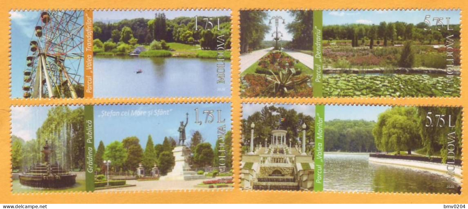 2020  Moldova Moldavie Public Parks And Gardens Chisinau. City Public Park. Pushkin 4 V Mint - Moldova