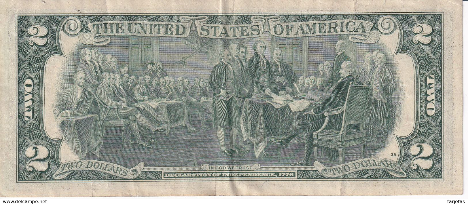 BILLETE DE ESTADOS UNIDOS DE 2 DOLLARS DEL AÑO 1976 LETRA E - RICHMOND (BANK NOTE) - Federal Reserve (1928-...)