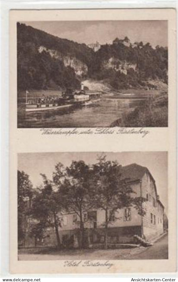 39085406 - Weserdampfer Unter Schloss Fuerstenberg Und Hotel Fuerstenberg Ungelaufen  Leichte Abschuerfungen, Leicht Fl - Höxter