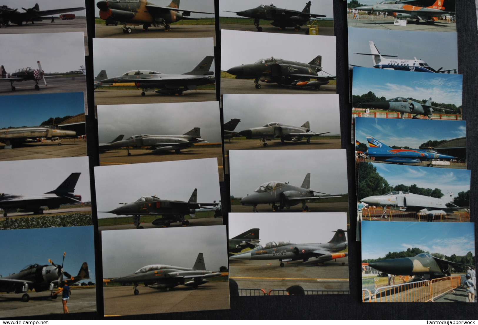 Lot de 152 photos en couleurs (12.5 x 8.5 cm) Avions à identifier Aviation Militaire Chasse meeting aérien civile Sabena