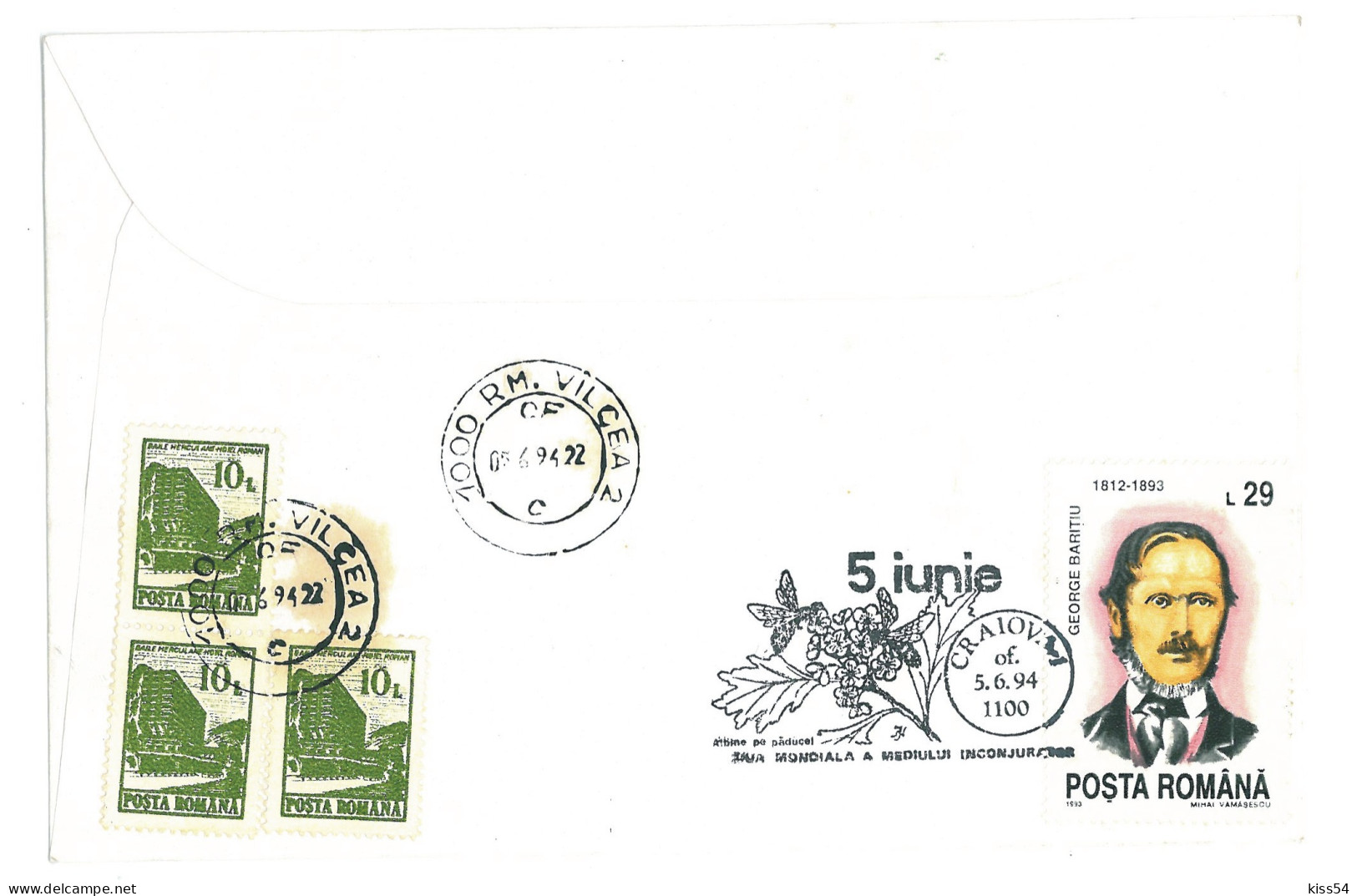 COV 995 - 3111-a HONEY BEE, Romania - Cover - Used - 1994 - Covers & Documents