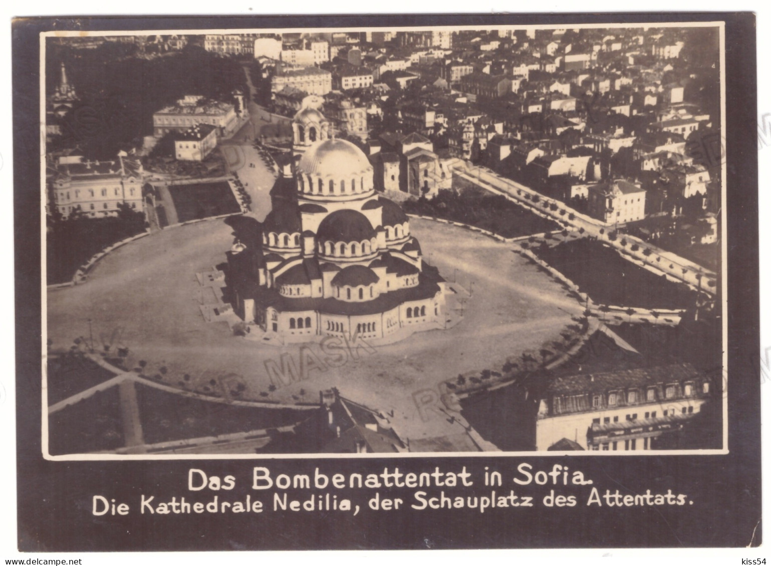 BUL 09 - 24121 SOFIA, Saint Alexander NEVSKI Cathedral, Aerial View (15,5/11 Cm) - Old Photocard - Unused - Bulgarie