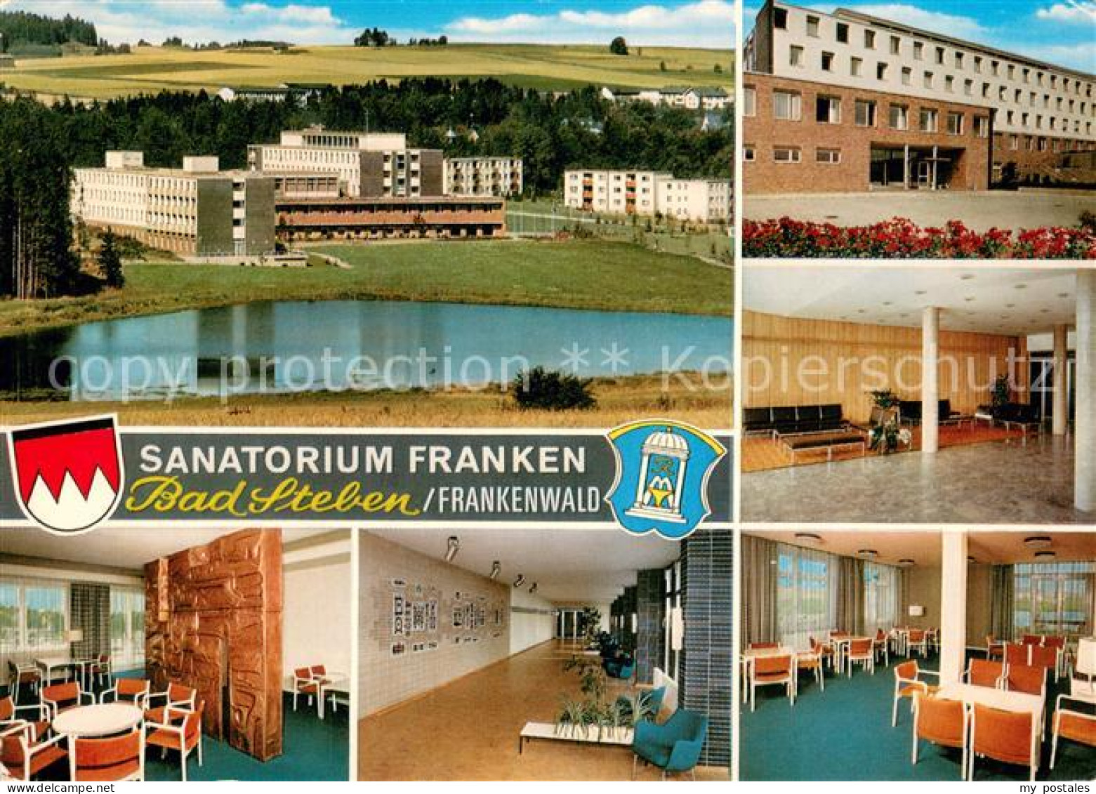 73722078 Bad Steben Sanatorium Franken Kurklinik Panorama Speisesaal Foyer Aufen - Bad Steben