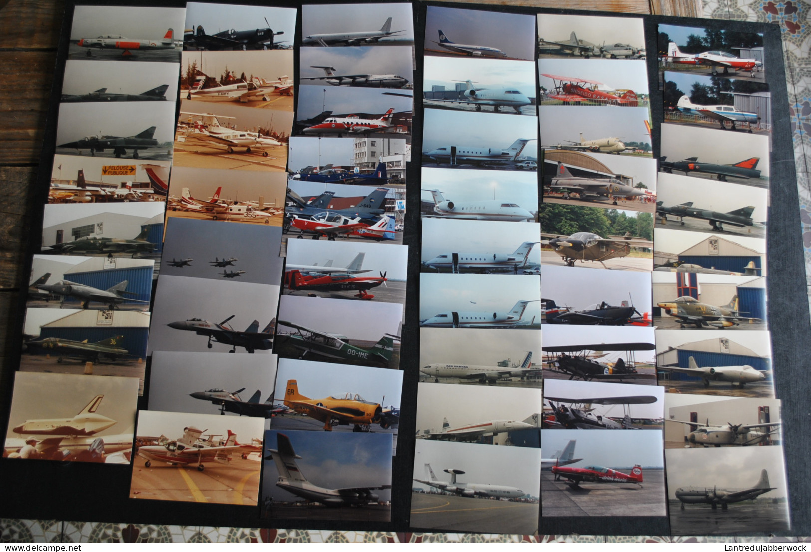Lot De 94 Photos En Couleurs (15 X 10 Cm) Avions à Identifier Aviation Militaire Chasse Meeting Aérien Civile Sabena - Aviation