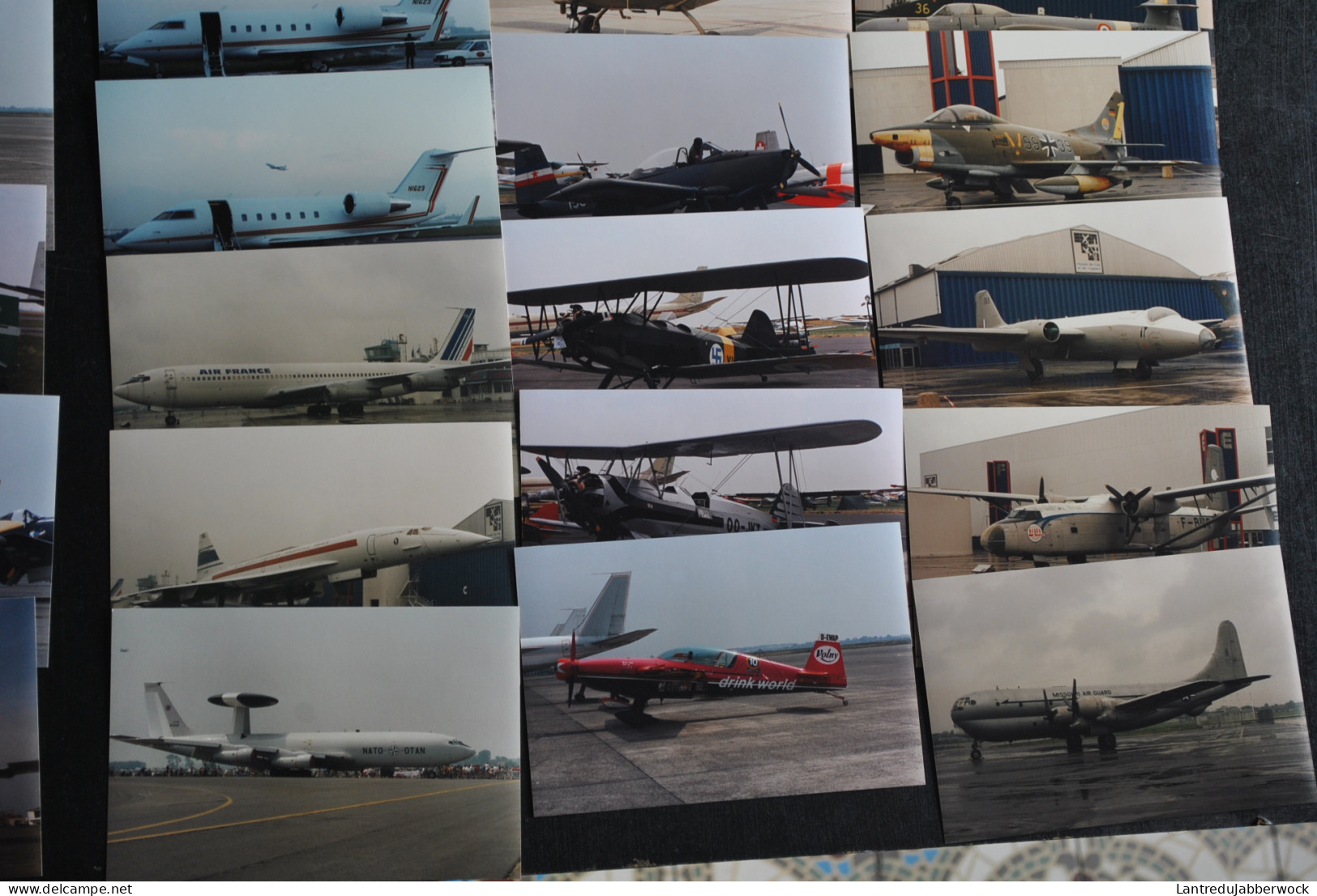 Lot De 94 Photos En Couleurs (15 X 10 Cm) Avions à Identifier Aviation Militaire Chasse Meeting Aérien Civile Sabena - Aviazione
