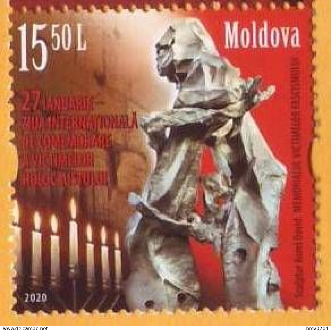 2020 Moldova  75 Germany Russia Poland Auschwitz-Birkenau Holocaust  WW-2  Chisinau Monument 1v Mint - Judaísmo