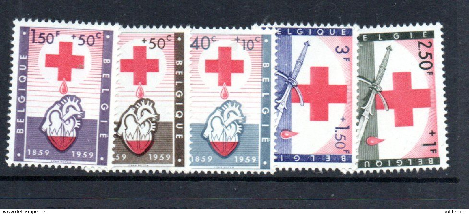 BELGIUM - 1959 - Red Cross Set Of 6 MNH, Sg £35.50 - Unused Stamps