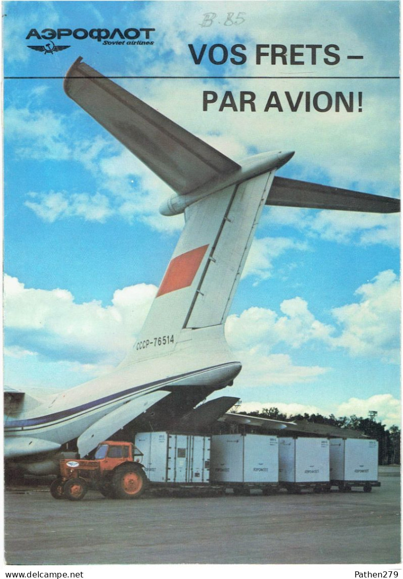 Dépliant Publicitaire Aéronautique Compagnie AEROFLOT Transport De Fret 1985 - Andere & Zonder Classificatie