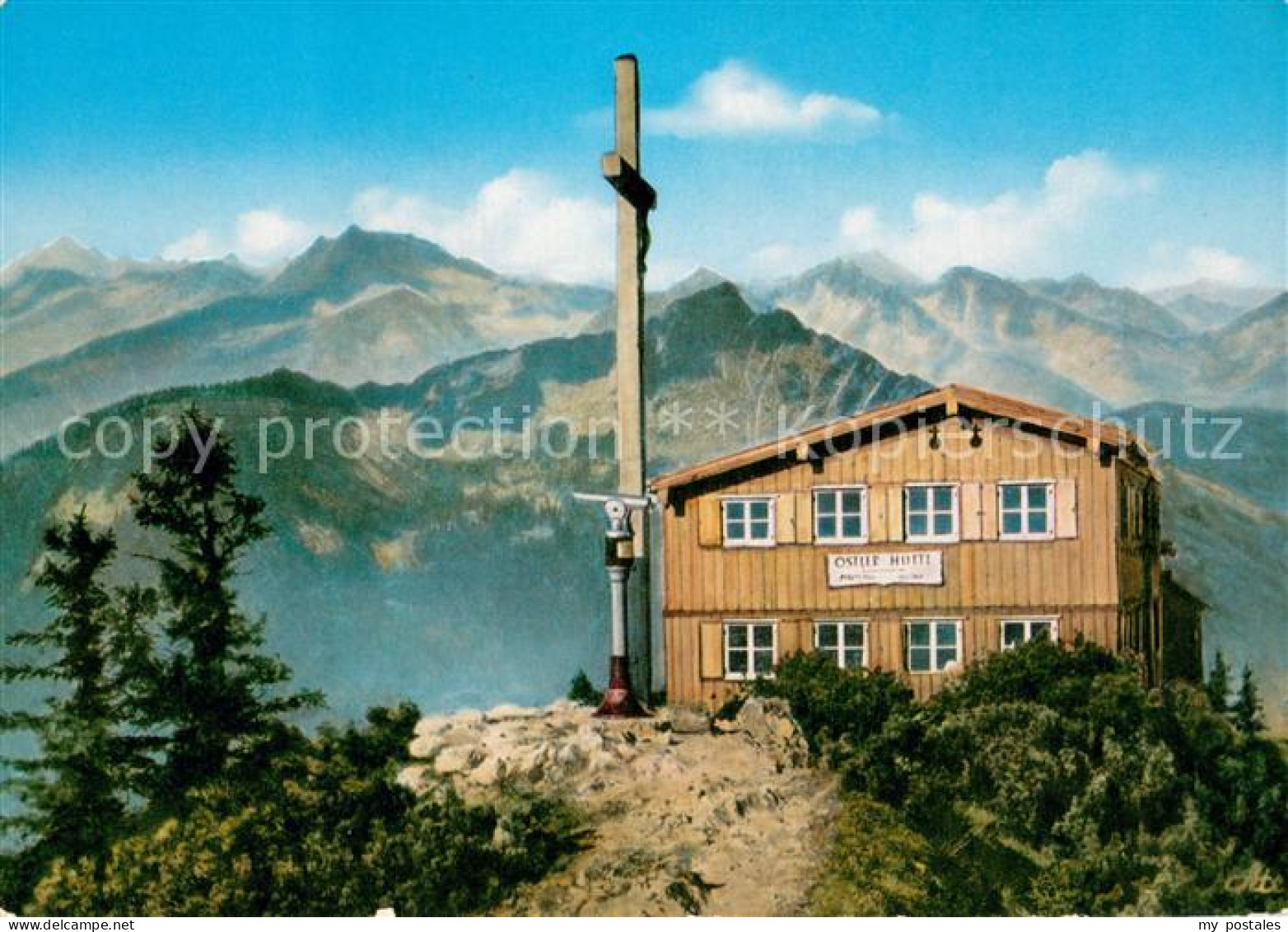 73722008 Pfronten Ostlerhuette Auf Dem Breitenberggipfel Gipfelkreuz Alpenpanora - Pfronten