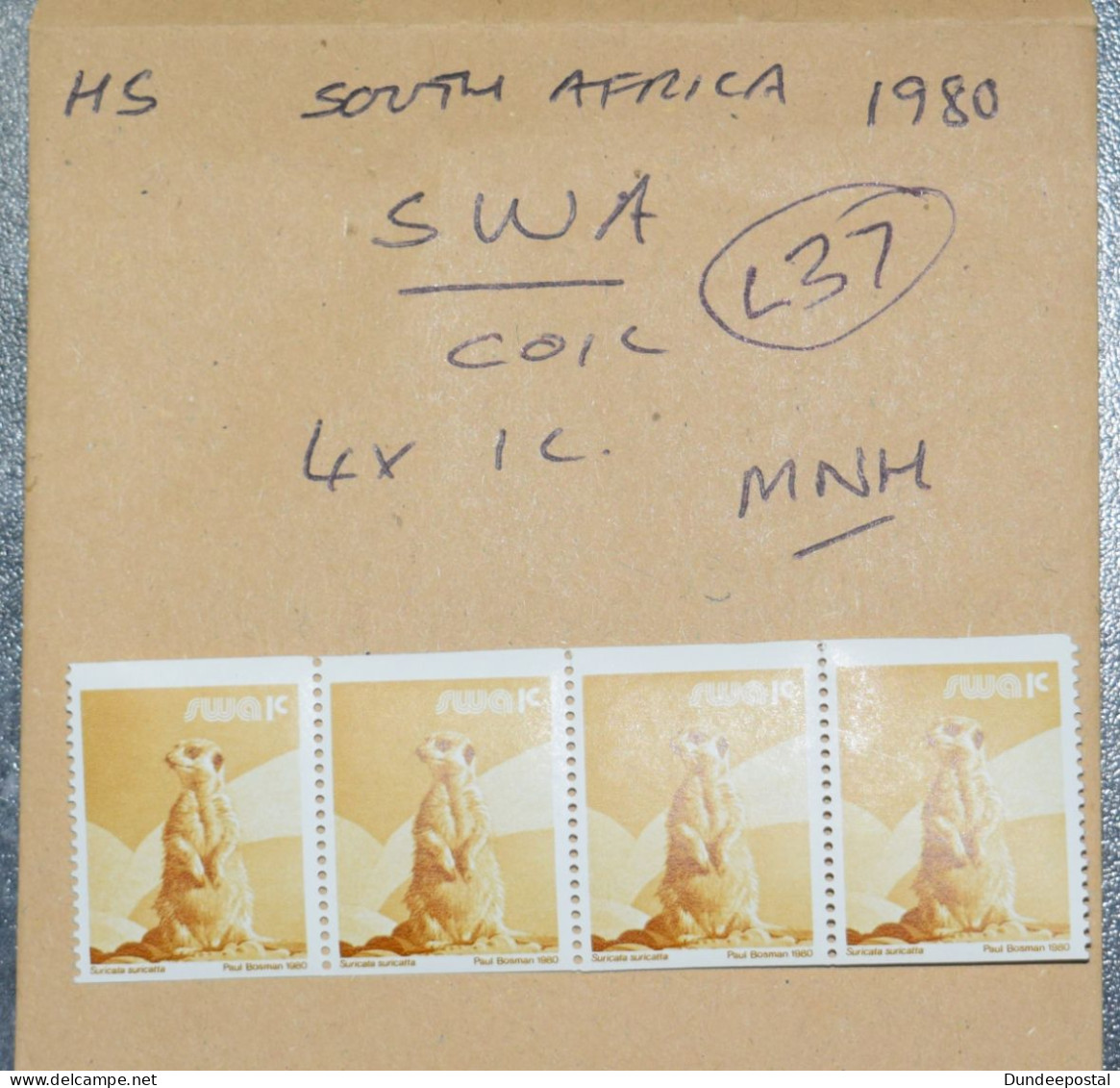 SOUTH AFRICA  STAMPS SWA Coil X 4 MNH  1980  L37  ~~L@@K~~ - Ongebruikt
