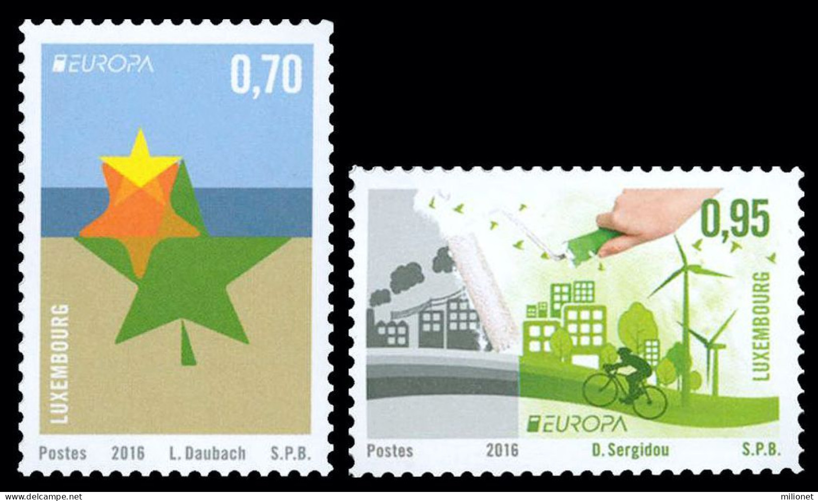 SALE!!! LUXEMBURGO LUXEMBOURG LUXEMBURG 2016 EUROPA CEPT Think Green 2 Stamps MNH ** - 2016