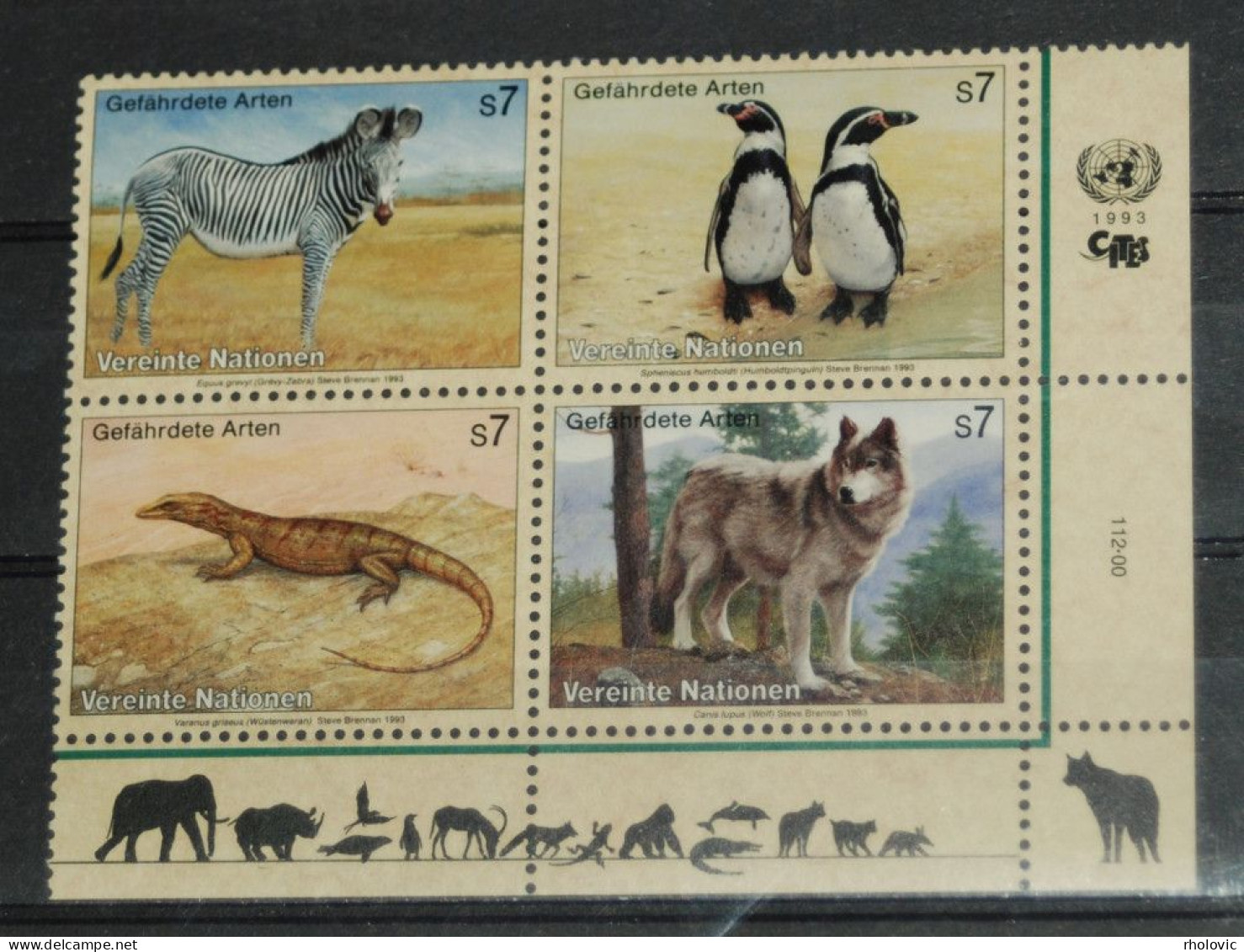 UNITED NATIONS GENEVA 1993, Wolf, Zebra, Animals, Fauna, Mi #143-6, MNH** - Autres & Non Classés