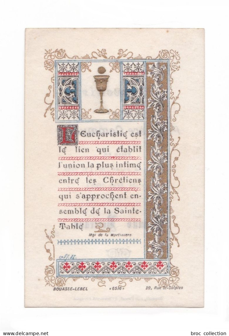 Saint-Prix, 03, 1re Communion De Jeanne Bertrand, 1893, Enluminure Citation Mgr De La Martinière, éd. Bouasse-Lebel 6516 - Devotieprenten