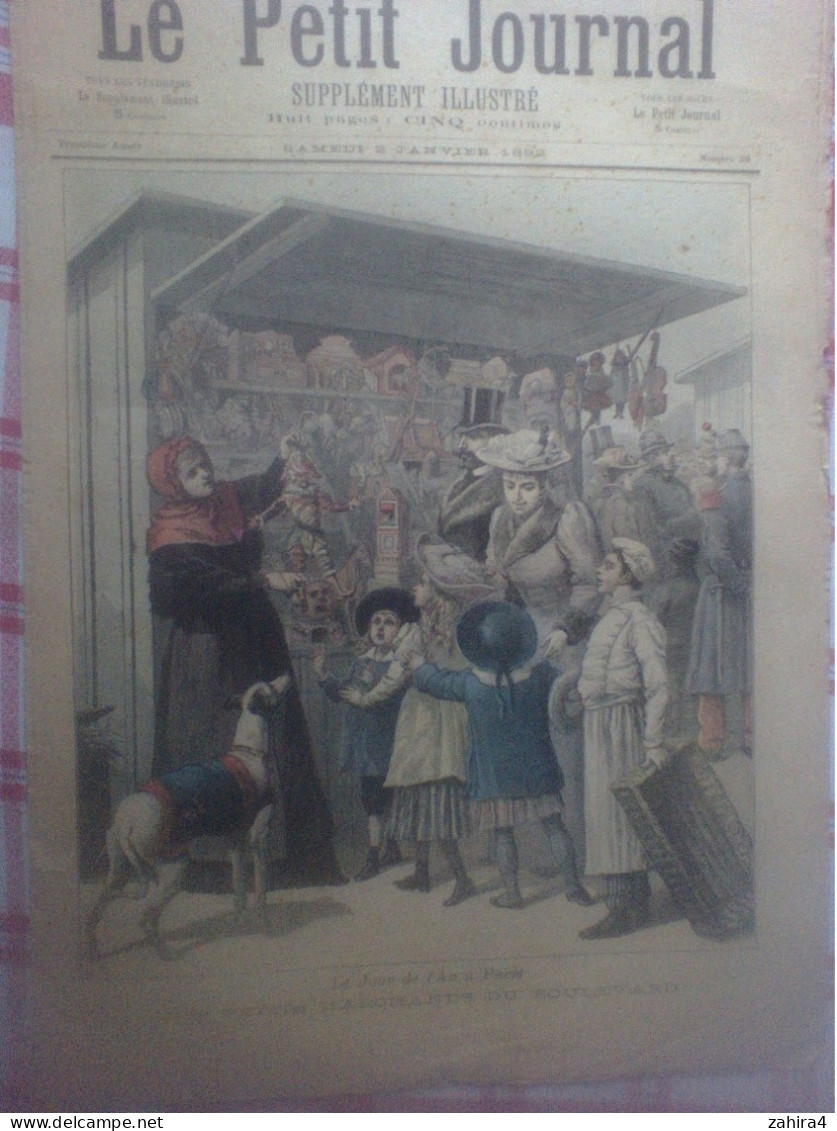 Le Petit Journal 58 Jour De L'an Paris Petits Métiers Du Bd Dock De Mülwall Rixe Anglais Prussien Chanson Un Vieil Amour - Magazines - Before 1900